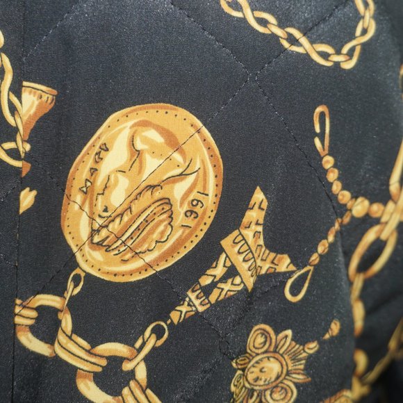 Vintage 80s Quilted Cropped Chain Coin Jacket - Picture 3 of 12